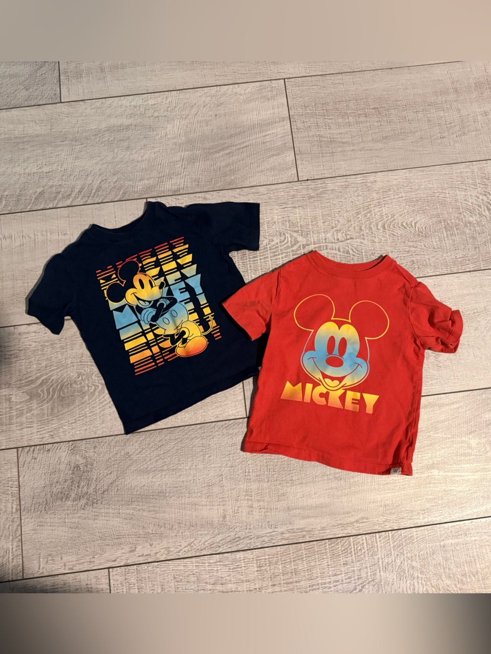 Disney Red & Navy Mickey Graphic Short Sleeve Tee Set